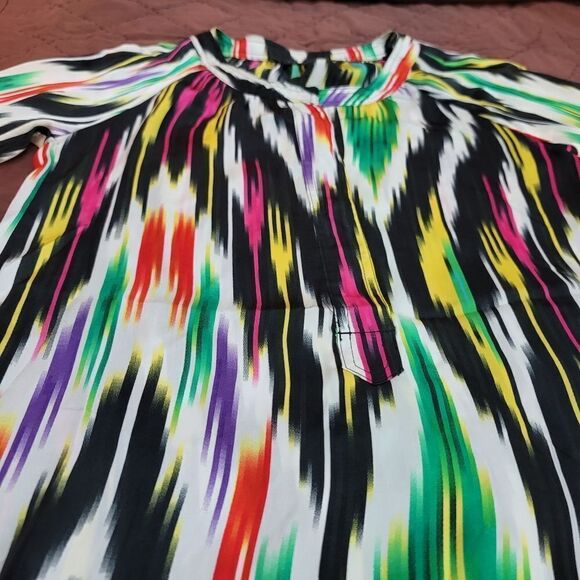 Vibrant abstract long sleeve blouse - size small by Patterson J. Kincaid - Picture 3 of 10